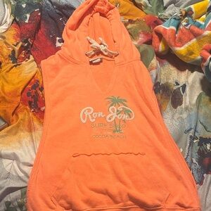 Ron Jon Vibrant Orange Sleeveless Hoodie